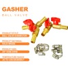 GASHER 2 PCS 3 Way Shut Off Ball Valve, 3/8"