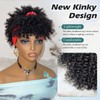 DEYNGS Black Afro Headband Wig Kinky Curly Headband Wig with