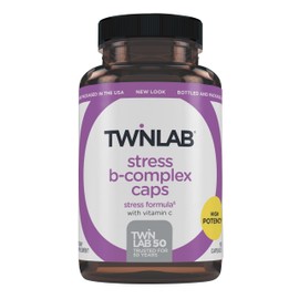 Twinlab Stress B-Complex Caps - Energy Support Supplement with Vitamin B12 and B6-100 Capsules (Pack of 2)
