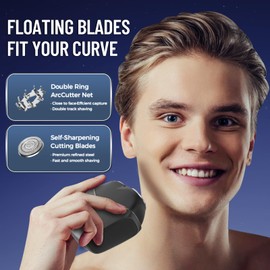 Electric Razor for Men,Men's Electric Shaver,2-Blade Rotary Shaving System,IPX6 Waterproof Wet Dry Cordless Razor,Type-C Shaver for Men Fast Charging,Digital Display,Travel Lock