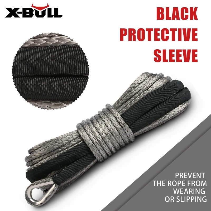 Xbull 5.5MM x 13M Synthetic Winch Rope with Hook Electric