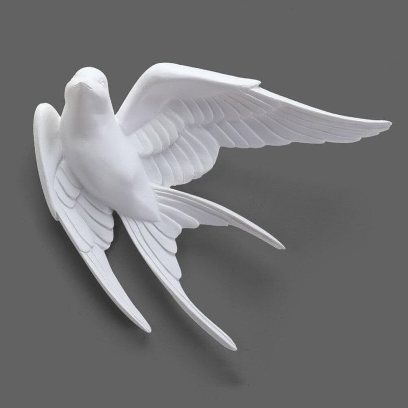 YARNOW Bird Figurine 3Pcs Resin Sparrows Swallows Dove White Decor