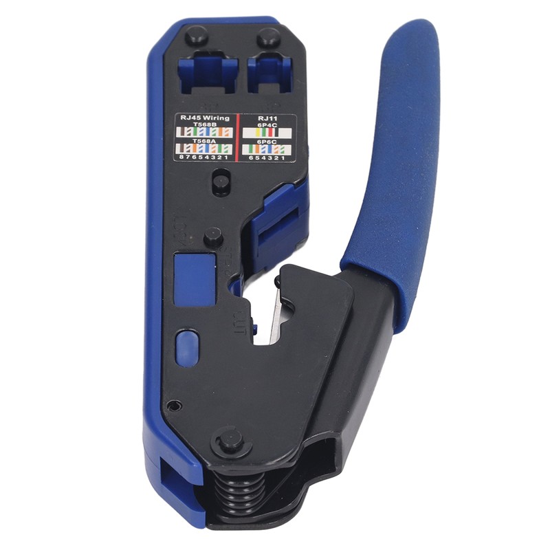 RJ45 Crimping Tool Kit Network Cable Ethernet Jack Pass Through