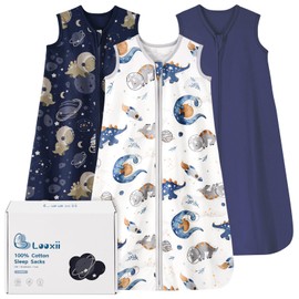 Looxii Baby Sleep Sack 0.5 TOG, 100% Cotton 3 Pack Wearable Blanket Baby Sleep Bag for Newborn Infant, 2-Way Zipper Lightweight Toddler Sleeping Sack 18-24 Months