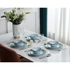 Melamine Dinnerware Set for 4, 12Pcs Dinnerware Sets, Mint Blue