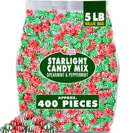 Starlight Mints Bulk - 5 Pounds - Refreshing Candy Individually Wrapped - Spearmint and Peppermint Hard Candy - Office, Hospitality