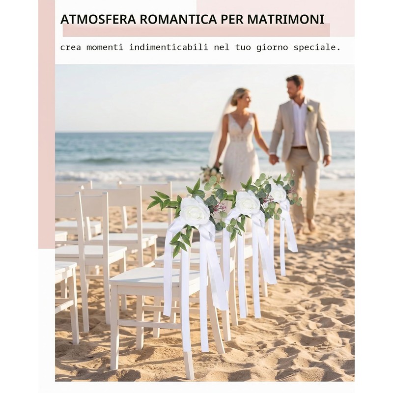UEAVOID Decorazioni Auto Matrimonio 2 Fiori Bianchi con Ventose |