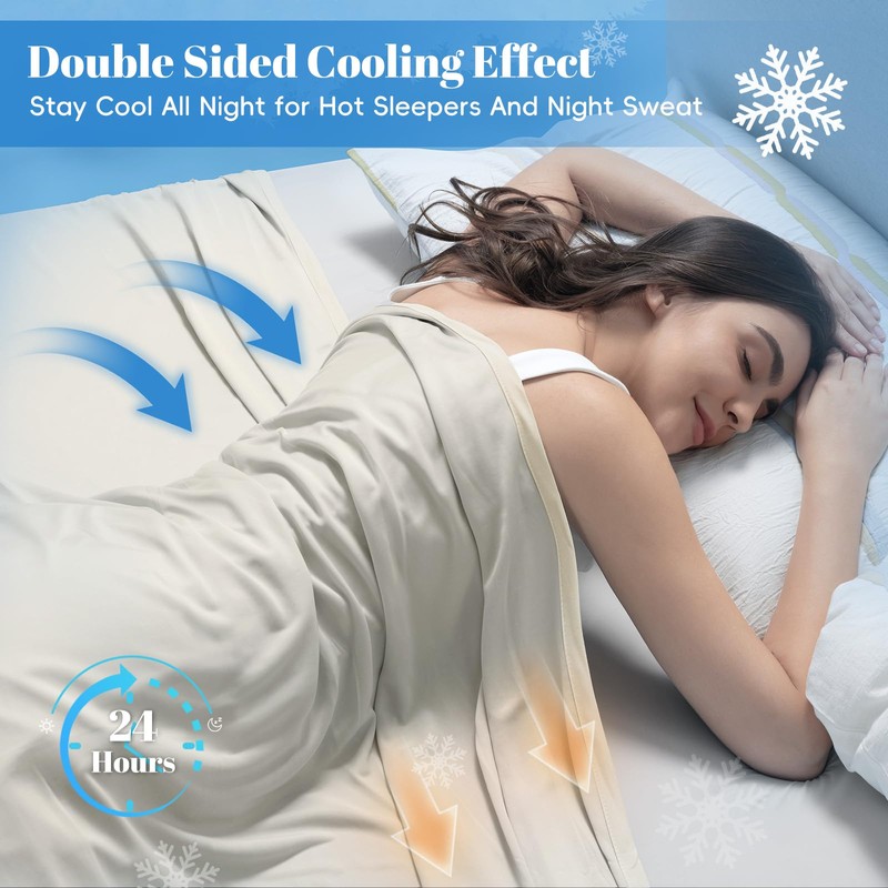 Double Cooling Blanket for Hot Sleepers Queen Size, Arc-Chill Q-Max>0.5