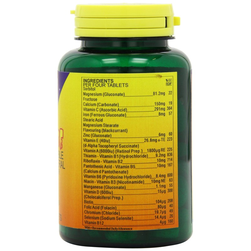 Health Plus Supermouse - Blackcurrant Flavour Children's Chewable Multivitamin Supplement