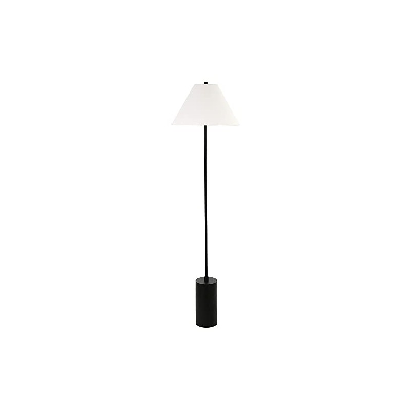 Somerset 64" Tall Floor Lamp with Fabric Shade in Blackened