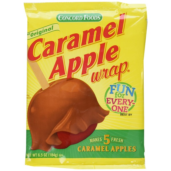 Concord Caramel Apple Wrap 6.05 oz Package (Value 3 Pack - Makes 15 Fresh Caramel Apples)
