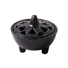 NKlaus Incense Burner 7 x 8.5 cm Cast Iron Black Incense Burner Bowl 15749