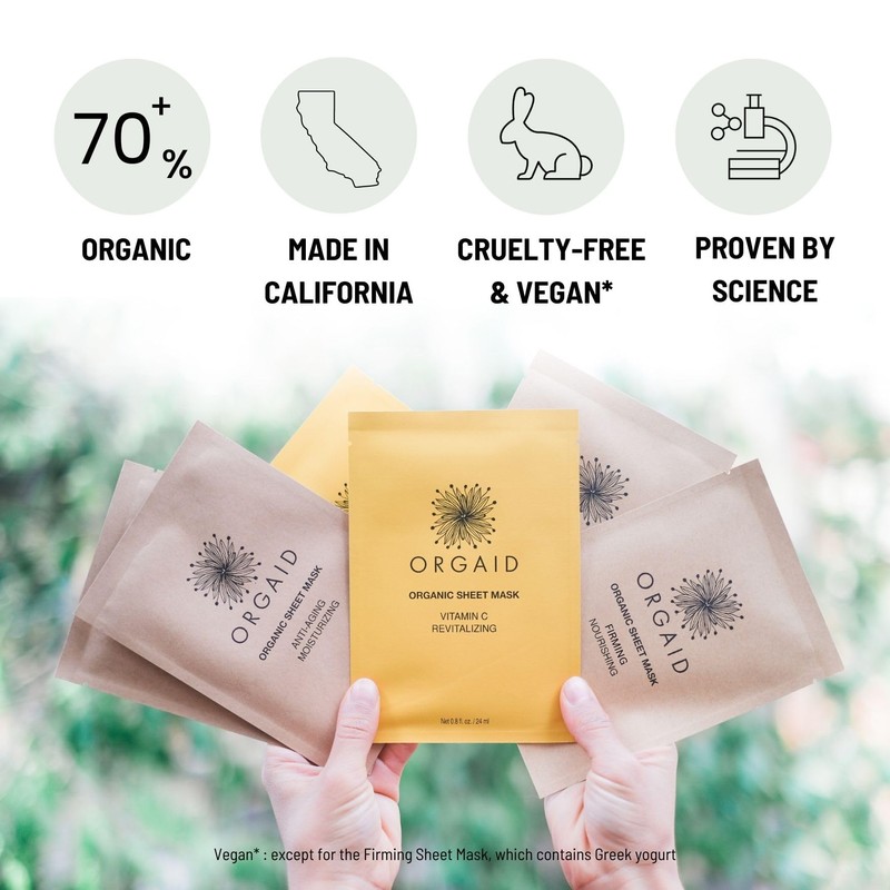 ORGAID Organic Sheet Mask | Made in USA (Assorted Multi-pack,