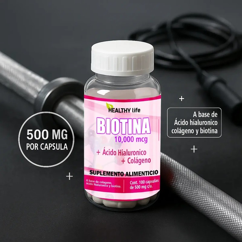 Biotina Healthy Life 100caps Para Hombres Y Mujeres
