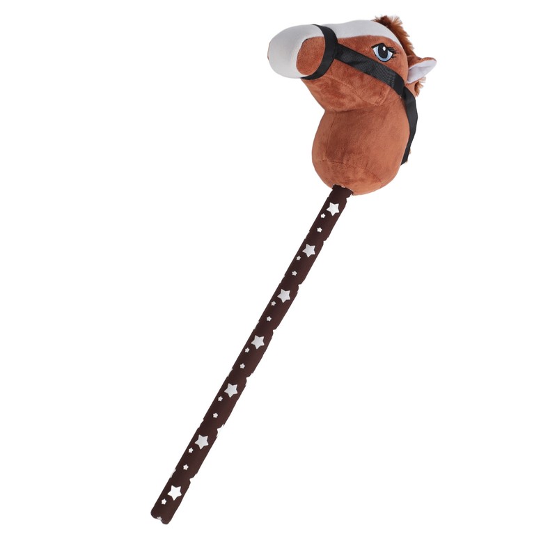 70cm Height Plush Horse Stick Toy Cute Expression 2 Sound