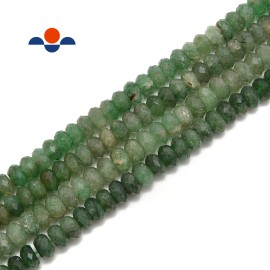 Unbranded Green Strawberry Quartz Faceted Rondelle Beads Size 6x9mm 15.5'' Strand