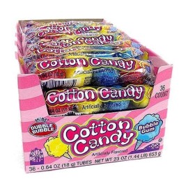 Acolou 36 Count Blue Cotton Candy Flavor Gumballs for Snacks and Parties