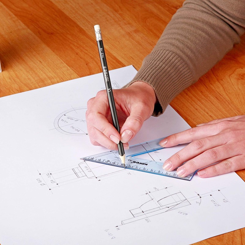 Kores Grafitos HB Pencil with Eraser (Pack of 72) Black