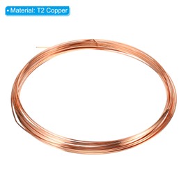 PATIKIL 99.9% Half Hard Copper Wire, 1Pcs 23Gauge/0.6x0.6mm Diameter 6m/19.68ft Half Round Spool Pure Copper Craft Wire for Jewelry Making Beading Garden Plants