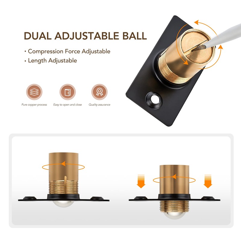 Ravinte 6 Pack Adjustable Door Ball Catch, Gold Closet Door