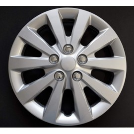 New Wheel Covers Fits 2013-2018 Nissan Sentra; 16 Inch; 10 Spoke; Silver Color; Plastic; Spring Steel Clip; Wheel Cover has fake lugs; Actual item is in photos; Set of 4