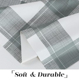 FAVE Rectangle Waterproof PU Table Cloth Wipeable Soft Table Cover for Dinner,Kitchen, Outdoor (55" x 78", Black and White)