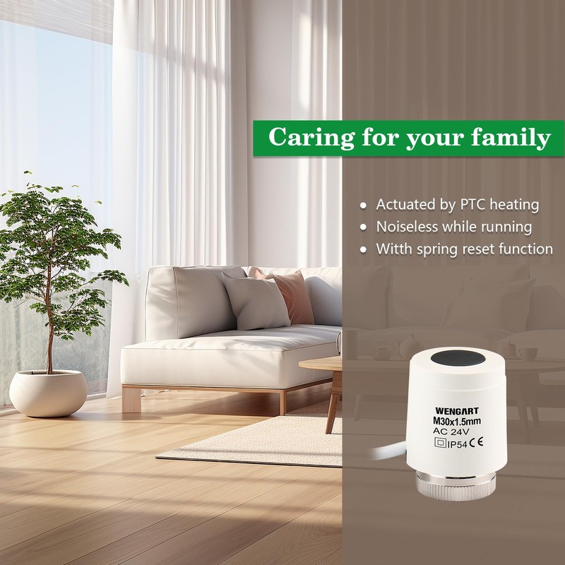 Wengart Actuator for Underfloor Heating WG2209,M30*1.5 Thread,Visible On and Off