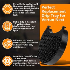 Compatible with Nespresso vertuo plus Drip Tray Replacement for Vertuo Series | Coffee Drip Tray Alternative Parts