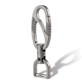 KeyUnity Titanium Carabiner Keychain Clip | Dual-Gate Quick Release EDC Key Holder with D-Ring Key Shackle Organizer for Men & Women Outdoor Activities