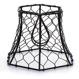 Darice Metal Chickenwire Hexagon Lampshade 5.75 X 5 X 4 Inches Black,1 Pack 1 Piece