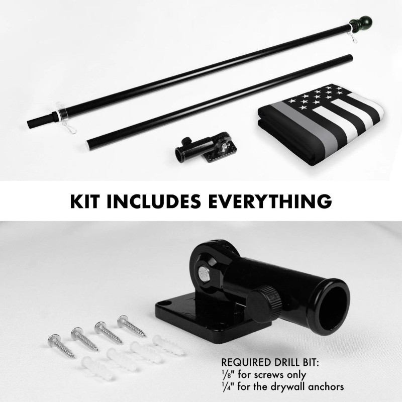 UD_G128 Combo Pack: Flag Pole 6 FT Black Tangle Free