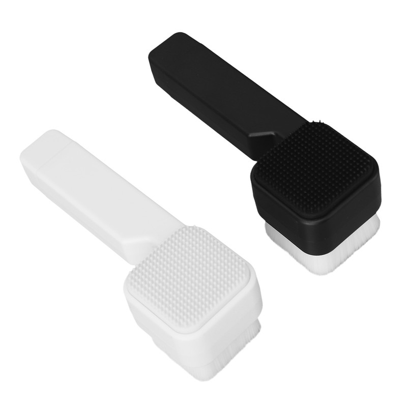 2Pcs Facial Cleansing Brush Effective Soft Black White Square Face