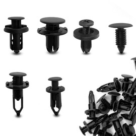 QUICTO 200PCS Automotive Retainer Clip Plastic Fastener Kit, Automotive Push Pin Retainer Fender Clips, Most Popular Size Automotive Push Pin Rivet Set with Fastener Remover