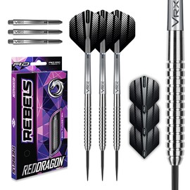 RED DRAGON Rebel 24g - Tungsten Darts Set with Flights and Stems