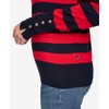 Nautica Women's Stripe Long Sleeve Crewneck Sweater, Night Sky/Regatta Red,