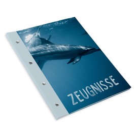 itenga Certificate Folder with Book Screws Expandable for Children Teenagers Adults Girls Boys Students (Dolphin)