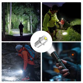 hoeslaw 2 Pcs Flashlight LED Replacement Bulb Conversion Kit, 3W DC3-12V Compatible with Ryobi Milwaukee Flashlight Torch, Versatile Outdoor Emergency Work Light (6500K Bright White)