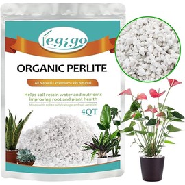 Legigo 4 Quarts Organic Horticultural Perlite for Plants Indoor- Natural Horticultural Soil Additive Conditioner Mix for Improves Drainage, Ventilation and Root Growth