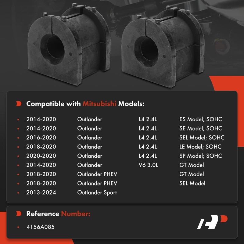 A-Premium 2 x Rear Sway Bar Bushing Kit, Compatible with