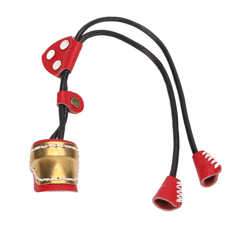 Archery Thumb Protector Regulable Design Safety Rope Brass Cowhide Material