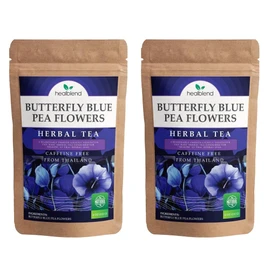 Butterfly Blue Pea Flowers Herbal Tea - Natural Rich Source of Antioxidants, Loose Leaf Freshly Picked from Thailand, Caffeine Free - 4 Oz (2)
