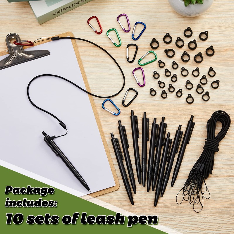 Lewtemi 10 Sets 24 Inch Pen Leash Pen Silicone Lanyard