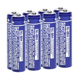 ZZWJBCYLE 8 Pack BK-30AAABU Ni-MH AAA Rechargeable Batteries for Panasonic, 1.2V 300mah AAA Ni-MH Rechargeable Batteries for Panasonic Cordless Phones, Remote Controls, Electronics