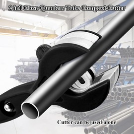 Dayinkes Ratcheting Tubing Cutter, Tubing Cutter 5/16" To 1 1/8", 2 in 1 Close Quarters Tubing Cutter, Copper Pipe Cutter for Cutting PVC, Ratcheting Tubing Cutter Blade, Black