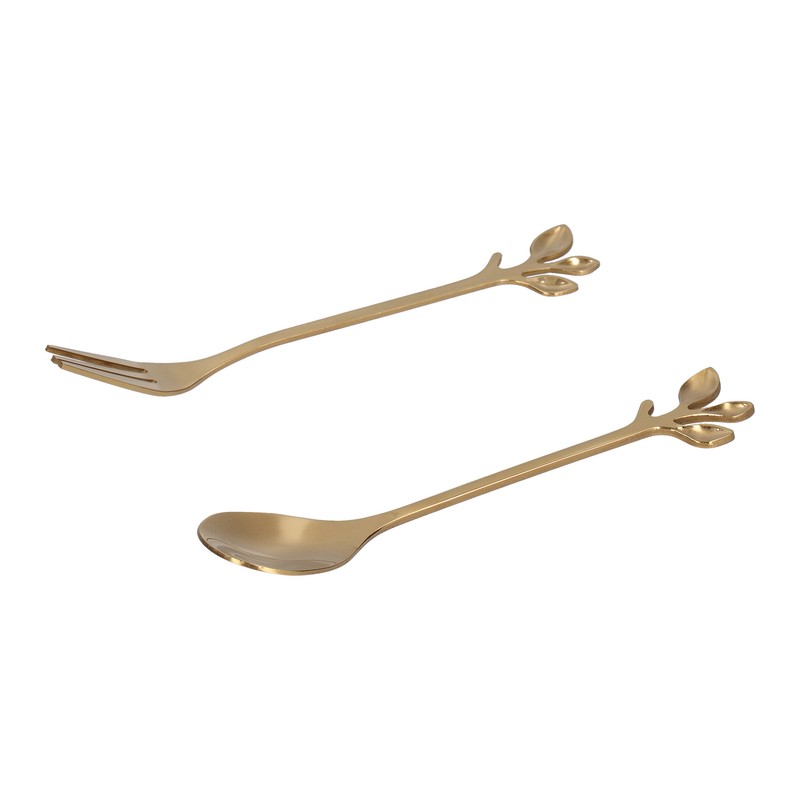 8Pcs Branch Design Coffee Spoon Stainless Steel Fruit Fork Dessert