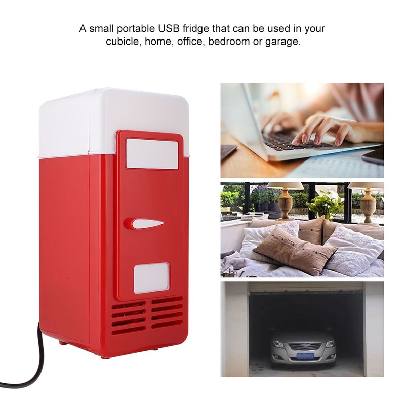 PC USB Mini Refrigerator Fridge Beverage Drink Can Cooler Warmer