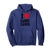 I Heart (Love) Candy Canes Winter Peppermint Christmas Pullover Hoodie