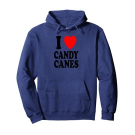 I Heart (Love) Candy Canes Winter Peppermint Christmas Pullover Hoodie