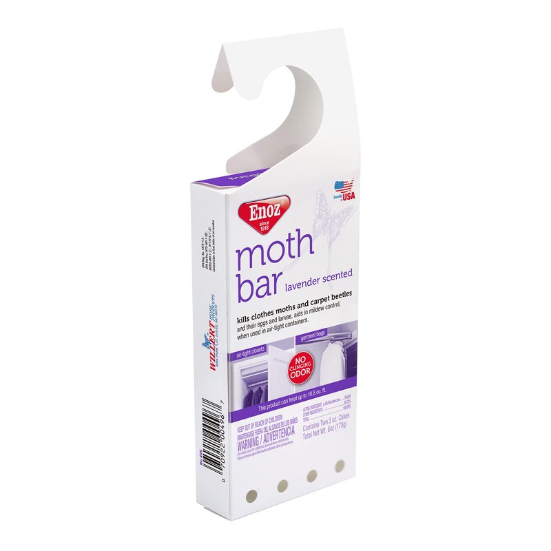 Enoz Lavender Scented Moth Bar, Kills Clothes Moths, Carpet Beetles,