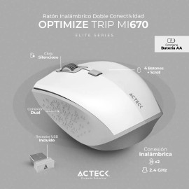 Mouse Multiplataforma Optimize Trip Mi670 2.4 Ghz 1600 Dpi